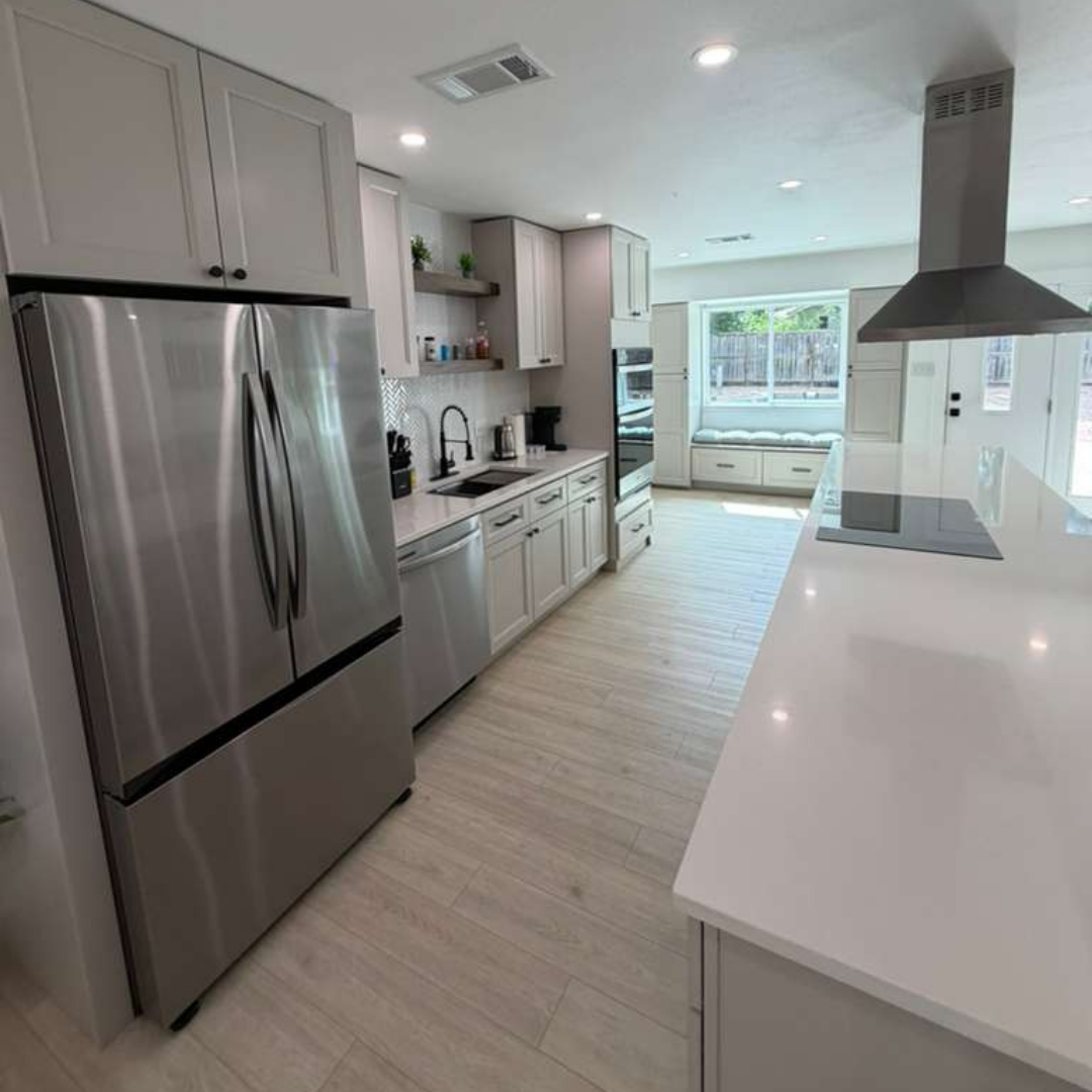 Sparkling clean kitchen counters after a standard cleaning